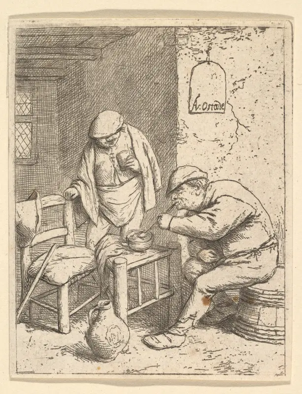 The Smoker and the Drinker Wall Art by Adriaen van Ostade - High-Resolution Digital Print