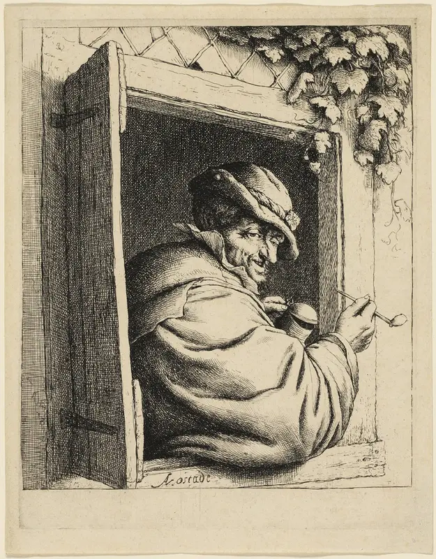 The Smoker at the Window Wall Art by Adriaen van Ostade - High-Resolution Digital Print