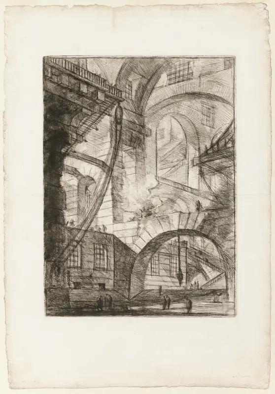 The Smoking Fire, plate 6 from Imaginary Prisons