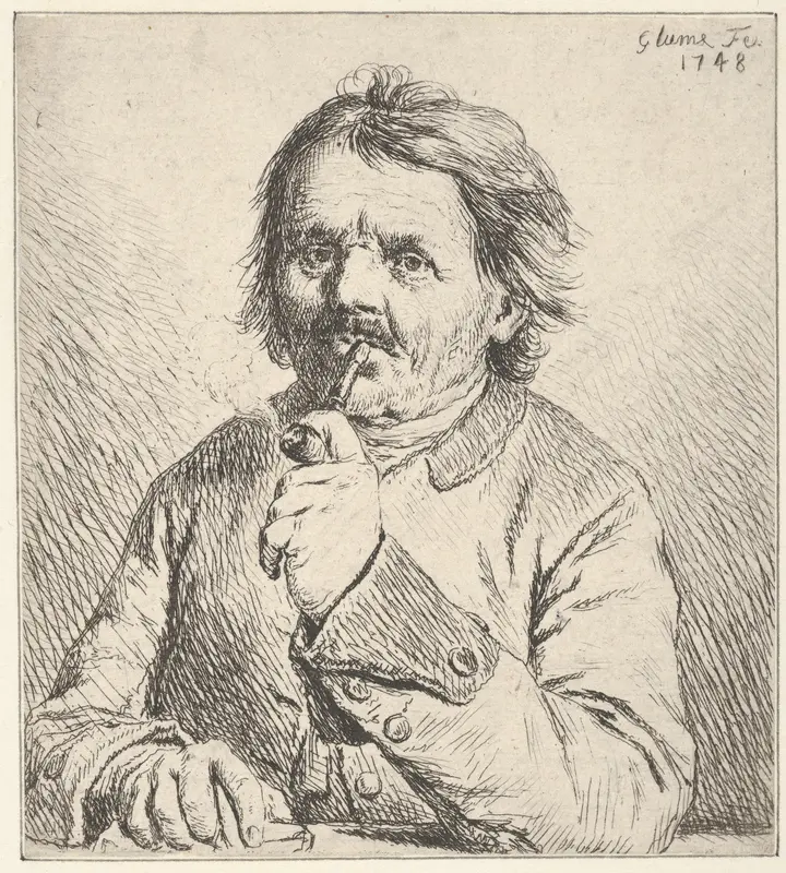 The Smoking Peasant Wall Art by Johann Gottlieb Glume - High-Resolution Digital Print