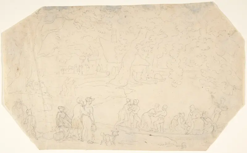 "The Social Day" from the "World of Miniature" Wall Art by Thomas Rowlandson - High-Resolution Digital Print