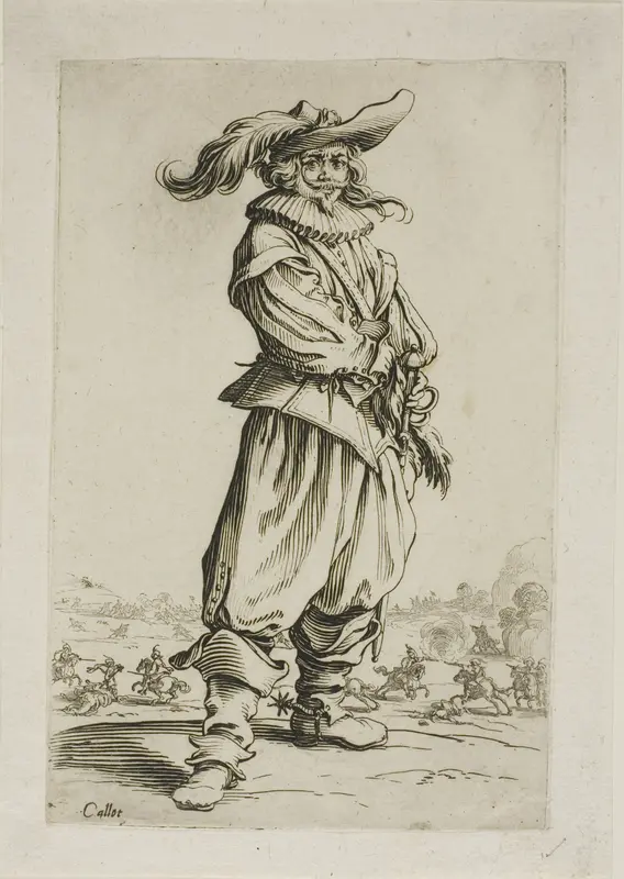 The Soldier with a Plumed Hat, plate three from La Noblesse