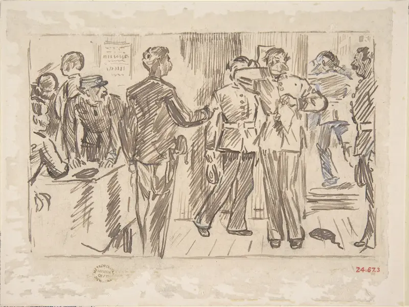 "The Soldier's Tear"–Old Song Wall Art by Charles Samuel Keene - High-Resolution Digital Print