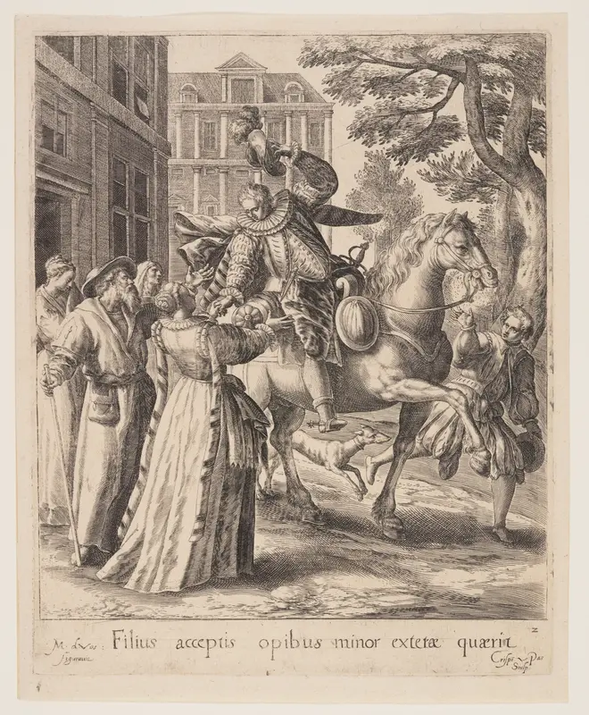The Son Saying Farewell, from The Parable of the Prodigal Son Wall Art by Crispijn van de Passe, I - High-Resolution Digital Print