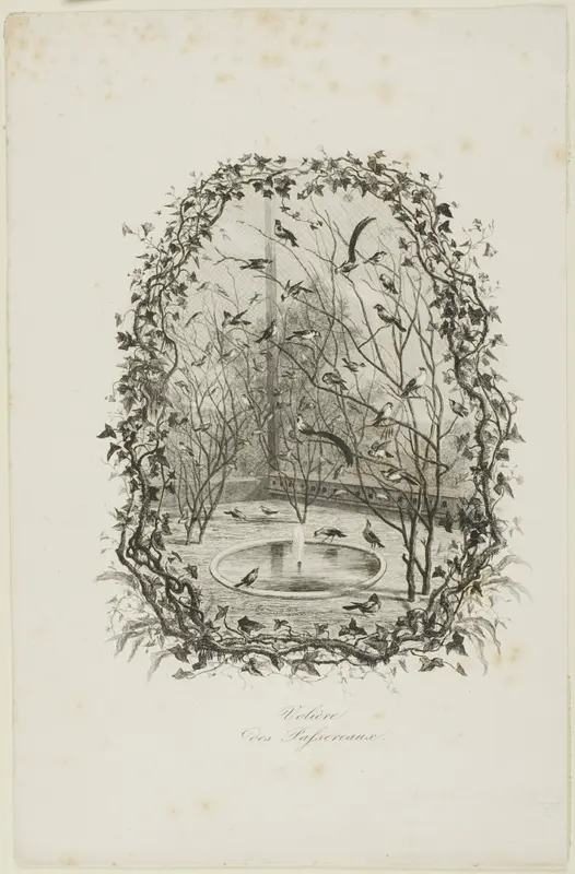 The Sparrow Aviary Wall Art by Charles François Daubigny - High-Resolution Digital Print