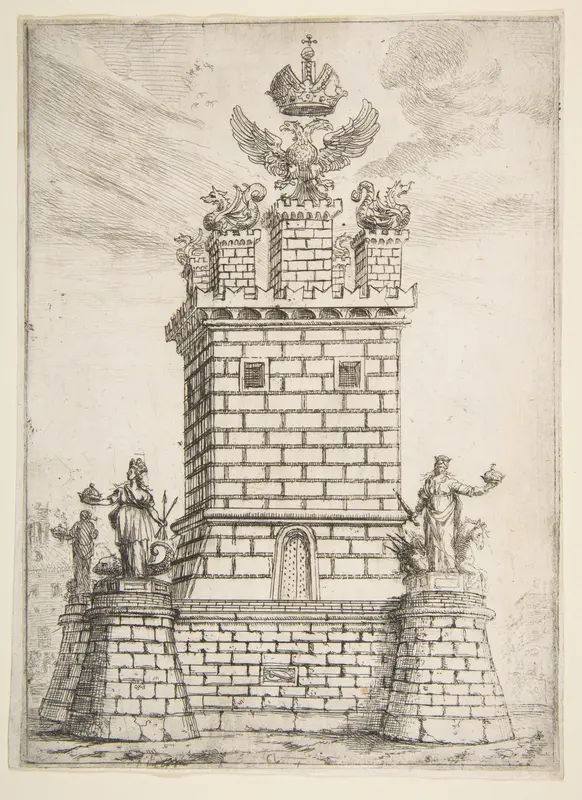 The Square Tower Wall Art by Claude Lorrain (Claude Gellée) - High-Resolution Digital Print