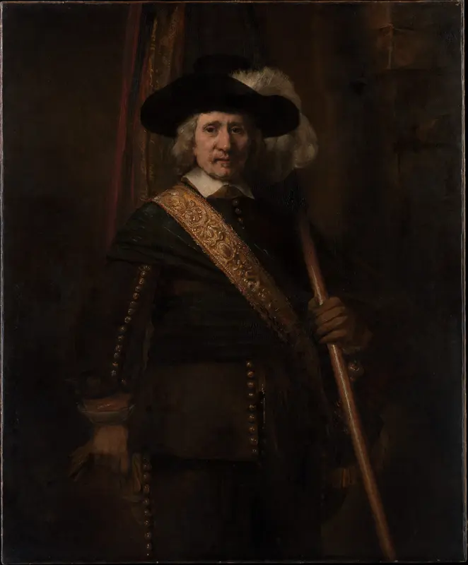 The Standard Bearer (probably Floris Soop, 1604–1657) Wall Art by Rembrandt (Rembrandt van Rijn) - High-Resolution Digital Print