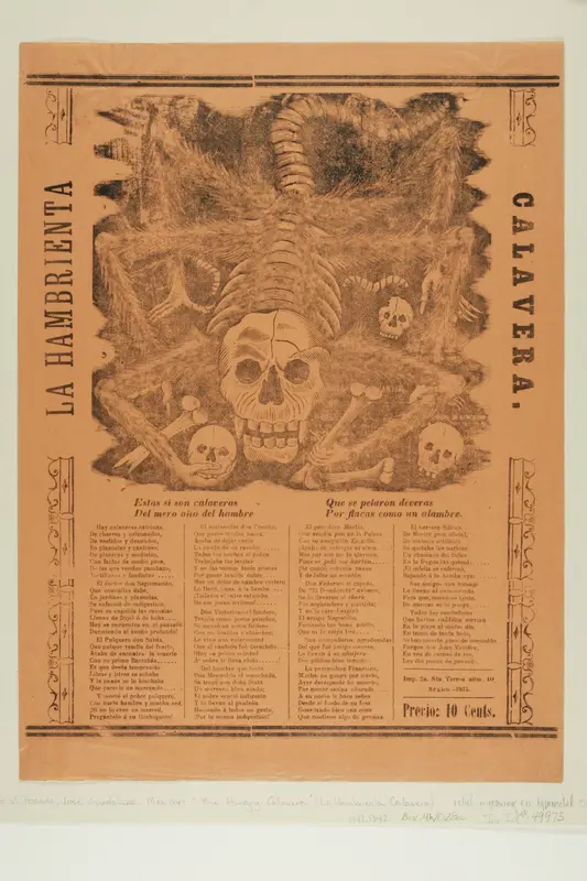 The Starving Calavera Wall Art by José Guadalupe Posada - High-Resolution Digital Print