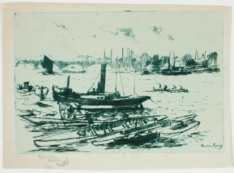 The Steam Launch, Chelsea Embankment Wall Art by Theodore Roussel - High-Resolution Digital Print