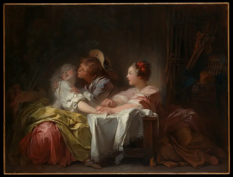 The Stolen Kiss Wall Art by Jean Honoré Fragonard - High-Resolution Digital Print
