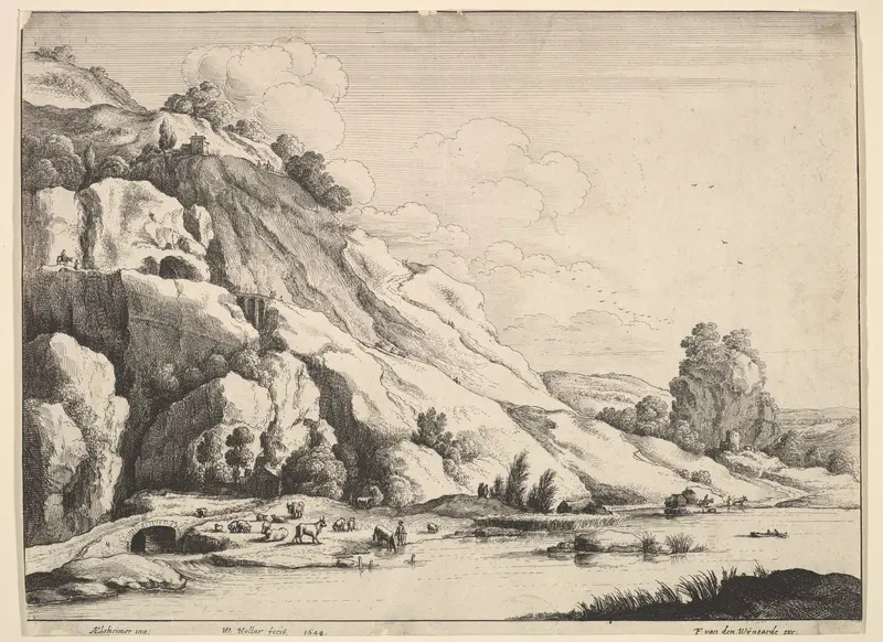 The Stone Bridge Wall Art by Wenceslaus Hollar - High-Resolution Digital Print