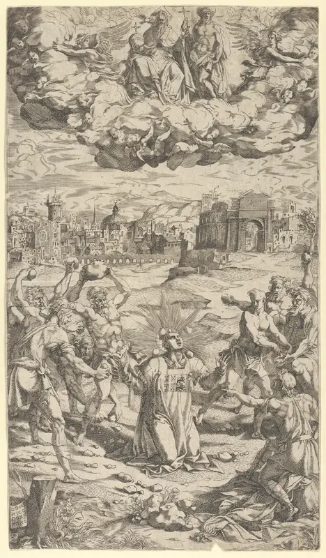The Stoning of Saint Stephen Wall Art by Domenico del Barbiere - High-Resolution Digital Print