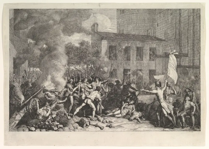 The Storming of the Bastille on 14 July 1789 (Prise de la Bastille le 14 juillet 1789) Wall Art by Charles Thévenin - High-Resolution Digital Print