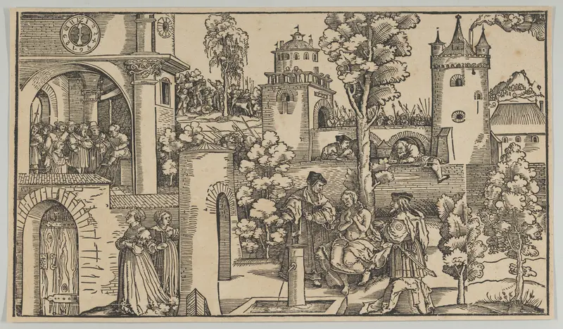 The Story of Susanna Wall Art by Hans Schäufelein - High-Resolution Digital Print