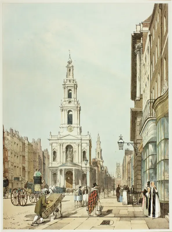 The Strand, plate 21 from Original Views of London as It Is Wall Art by Thomas Shotter Boys - High-Resolution Digital Print