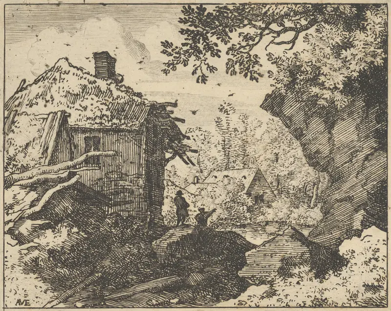 The Straw Hut Seen from Behind Wall Art by Allart van Everdingen - High-Resolution Digital Print