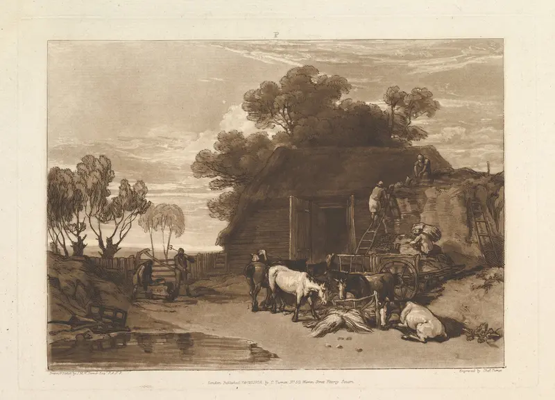 The Straw Yard, part II, plate 7 from "Liber Studiorum" Wall Art by Joseph Mallord William Turner - High-Resolution Digital Print