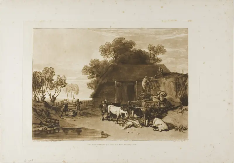 The Straw Yard, plate 7 from Liber Studiorum Wall Art by Joseph Mallord William Turner - High-Resolution Digital Print
