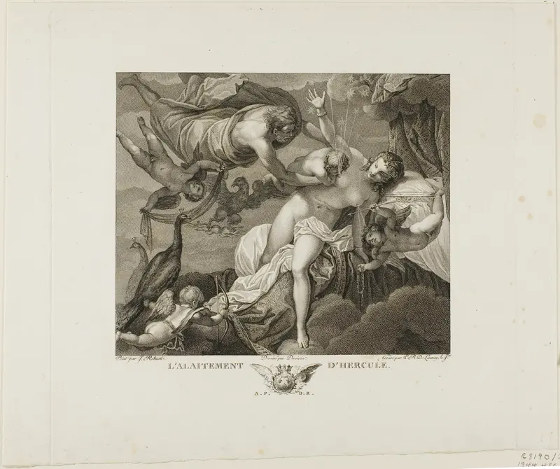 The Suckling of Hercules, plate two from La Galerie du Palais Royal, volume II Wall Art by Robert Delaunay - High-Resolution Digital Print