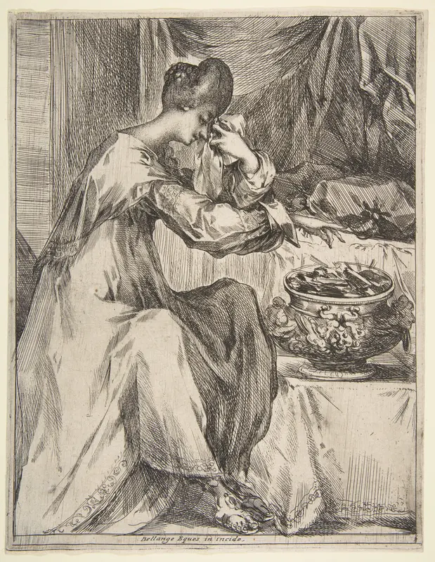The Suicide of Portia Wall Art by Jacques Bellange - High-Resolution Digital Print