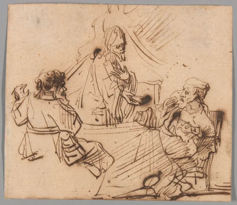 The Supper at Emmaus Wall Art by Follower of Rembrandt van Rijn - High-Resolution Digital Print