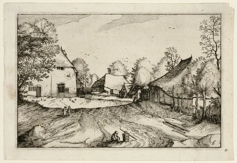 The Swann's Inn, plate six after Pictures of Farms, Country Houses and Rustic Villages (Praediorum villarum et rusticarum casularum icones)