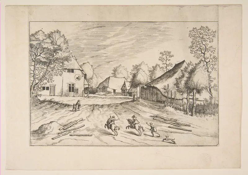 The Swan's Inn with Farms from the series The Small Landscapes Wall Art by The Master of the Small Landscapes - High-Resolution Digital Print