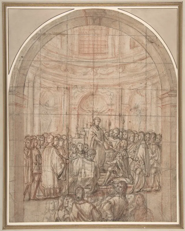 The Swearing In of a Knight of the Tuscan Order of Saint Stephen (or Malta) Wall Art by Anonymous, Italian, 17th century - High-Resolution Digital Print
