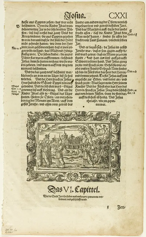 The Taking of Jericho from Catholische Bibell, plate ten from Woodcuts from Books of the XVI Century Wall Art by Virgilius Solis, the Elder - High-Resolution Digital Print