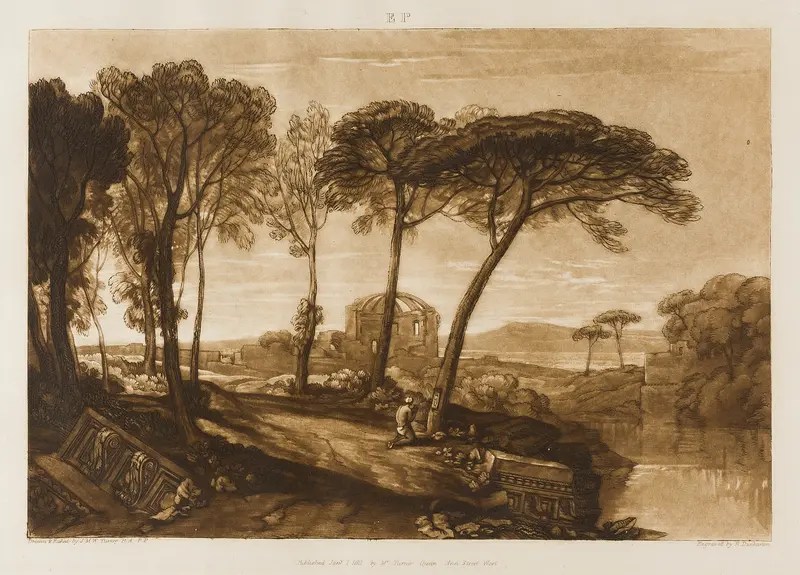 The Temple of Minerva Medica, plate 23 from Liber Studiorum Wall Art by Joseph Mallord William Turner - High-Resolution Digital Print