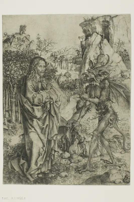 The Temptation of Christ Wall Art by Master of the Strache Altar - High-Resolution Digital Print