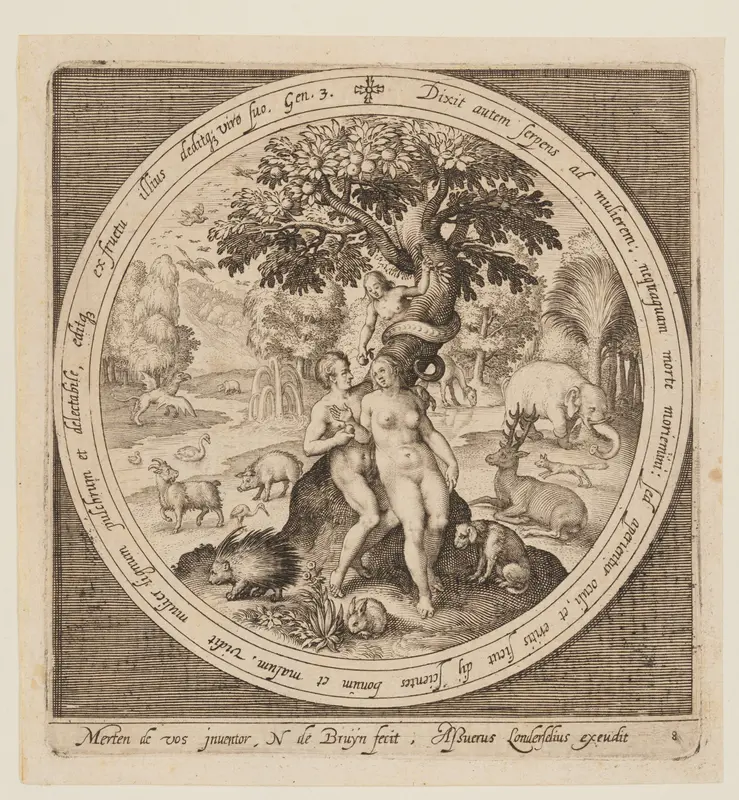 The Temptation of Eve, from The Creation to the Expulsion from Paradise Wall Art by Nicolaes de Bruyn - High-Resolution Digital Print