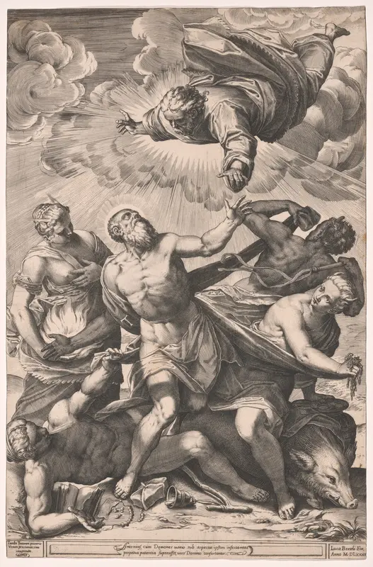 The Temptation of Saint Anthony Wall Art by Agostino Carracci - High-Resolution Digital Print