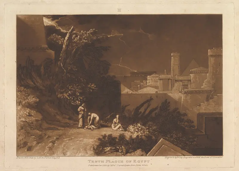 The Tenth Plague of Egypt, part XII, plate 61 from "Liber Studiorum" Wall Art by Joseph Mallord William Turner - High-Resolution Digital Print