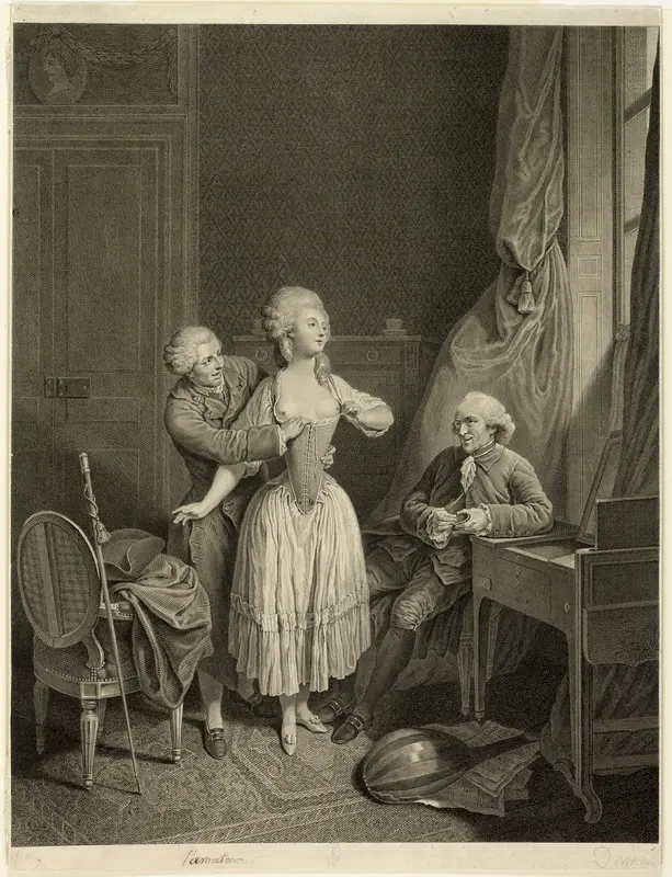 The Test of the Corset Wall Art by Antoine Francois Dennel - High-Resolution Digital Print