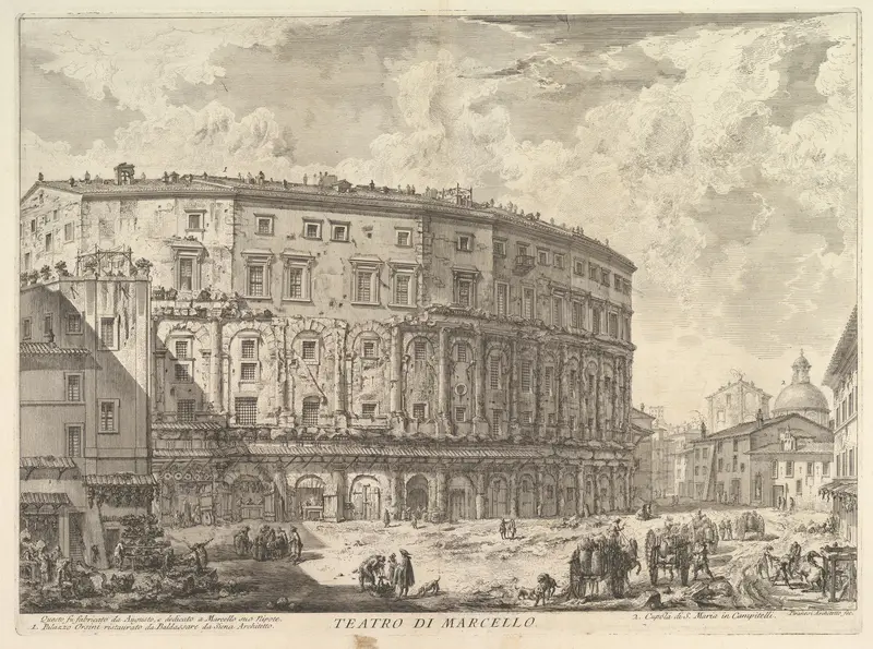 The Theatre of Marcellus (Teatro di Marcello), from "Vedute di Roma"