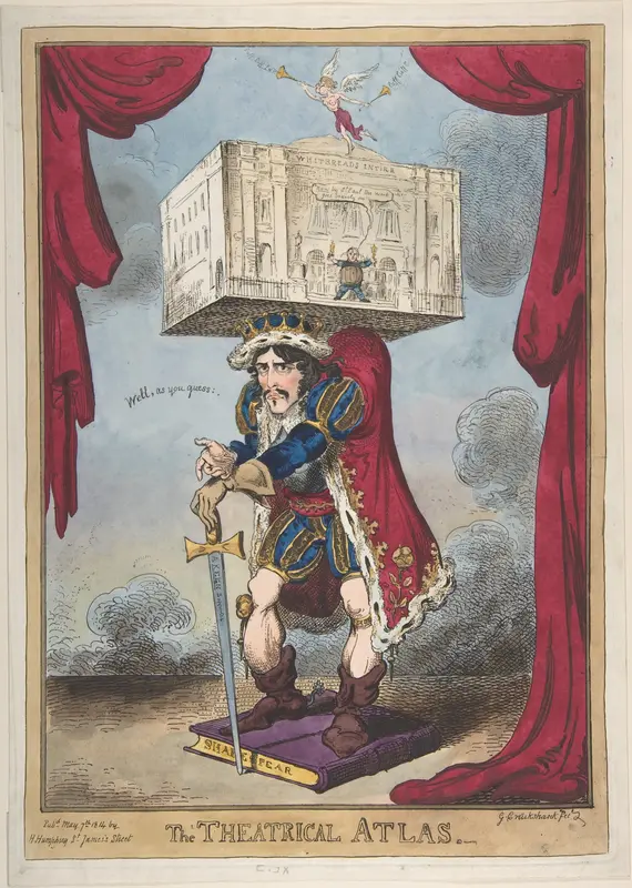 The Theatrical Atlas Wall Art by George Cruikshank - High-Resolution Digital Print