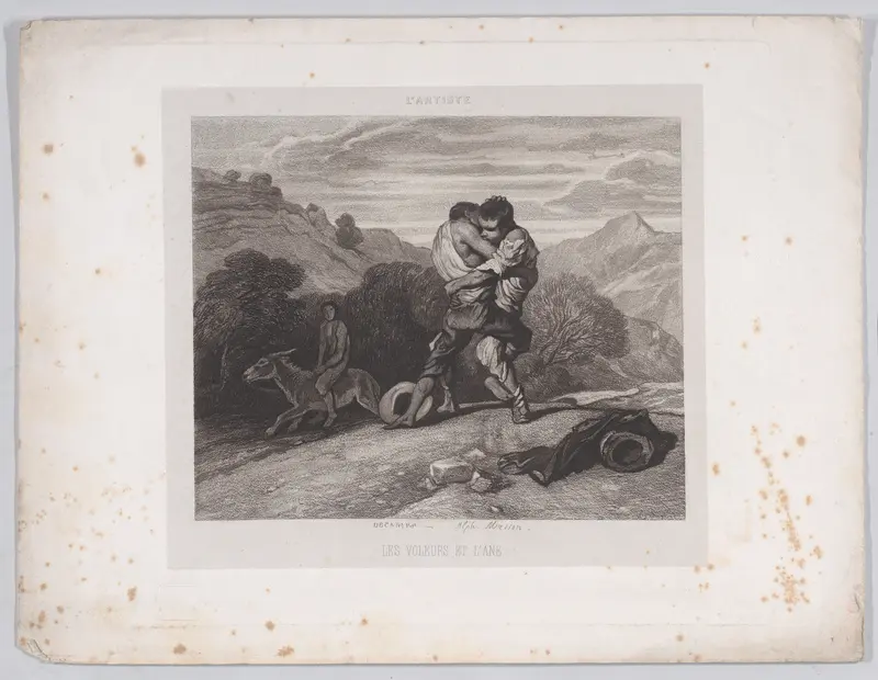 The Thieves and the Donkey, from "L'Artiste" Wall Art by Alphonse-Charles Masson - High-Resolution Digital Print