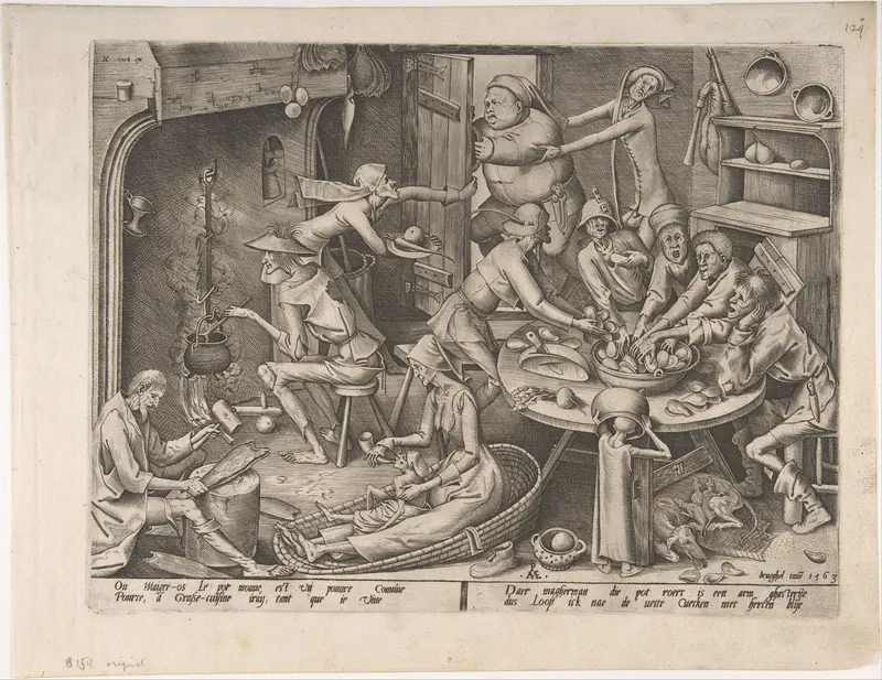 The Thin Kitchen Wall Art by Pieter Bruegel the Elder - High-Resolution Digital Print