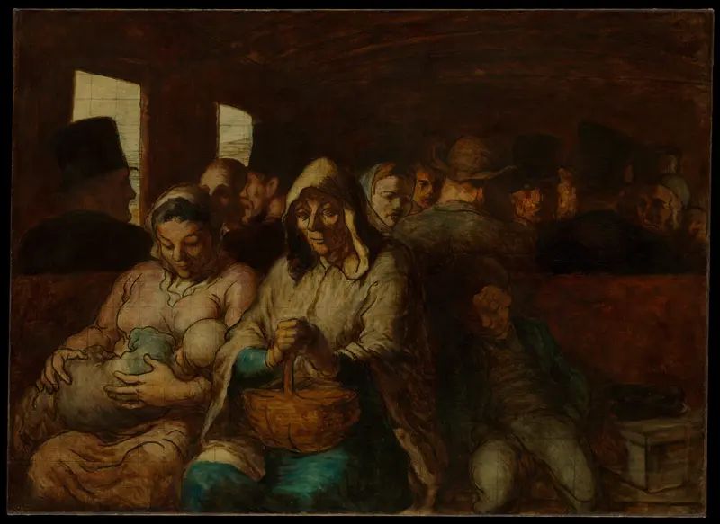 The Third-Class Carriage Wall Art by Honoré Daumier - High-Resolution Digital Print