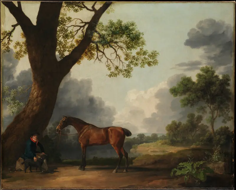 The Third Duke of Dorset's Hunter with a Groom and a Dog Wall Art by George Stubbs - High-Resolution Digital Print