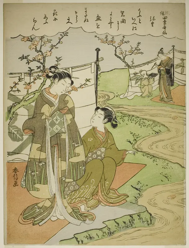 The Third Month (Yayoi), from the series "Popular Versions of Immortal Poets in Four Seasons (Fuzoku shiki kasen)" Wall Art by Suzuki Harunobu - High-Resolution Digital Print