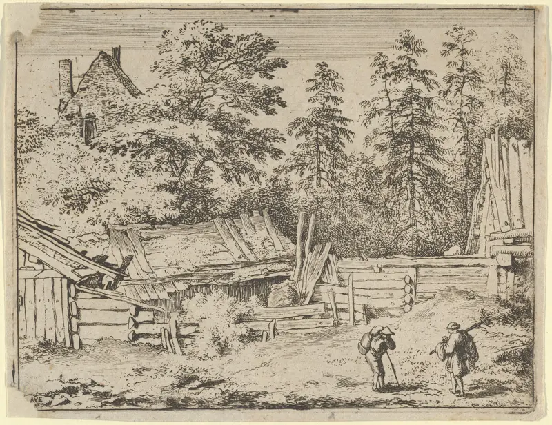 The Three Cottages Wall Art by Allart van Everdingen - High-Resolution Digital Print