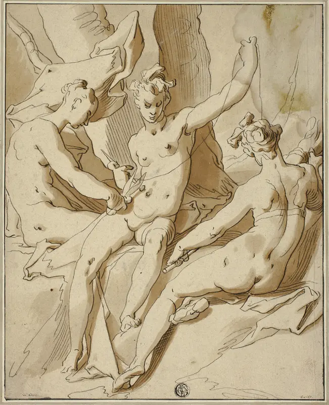 The Three Fates Wall Art by Abraham Bloemaert - High-Resolution Digital Print
