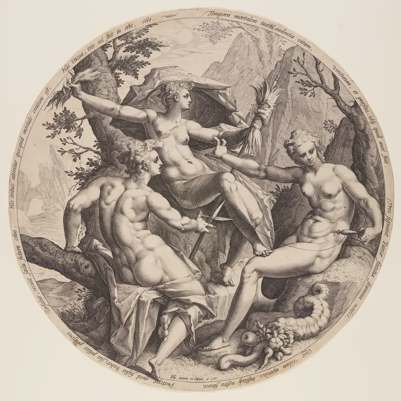 The Three Fates Wall Art by Jacob Matham - High-Resolution Digital Print