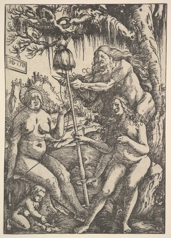 The Three Fates: Lachesis, Atropos and Klotho Wall Art by Hans Baldung (called Hans Baldung Grien) - High-Resolution Digital Print