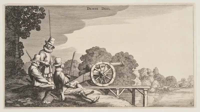 The Three Gunners, from Landscapes (Playsante Lantschappen)