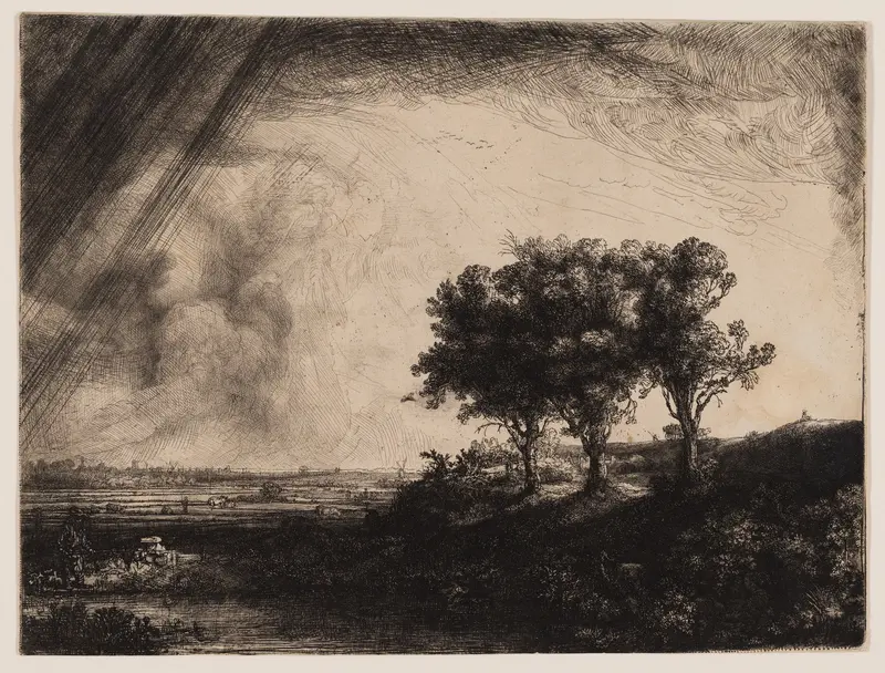 The Three Trees Wall Art by Rembrandt van Rijn - High-Resolution Digital Print