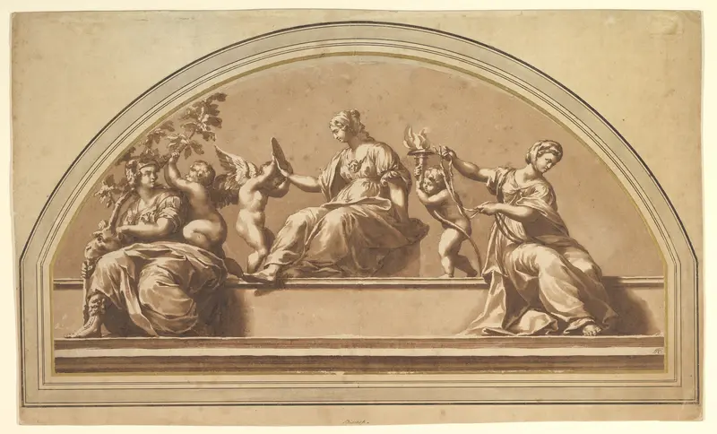 The Three Virtues (after Raphael) Wall Art by Jan de Bisschop - High-Resolution Digital Print