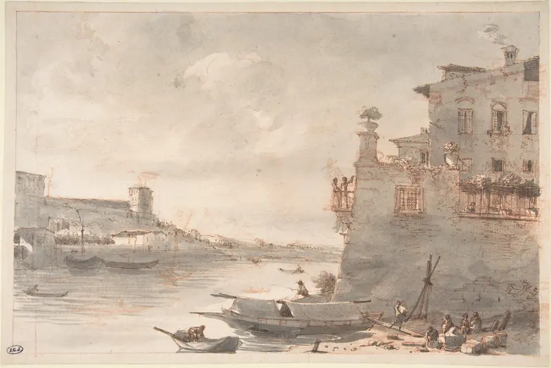 The Tiber at the Outskirts of Rome Wall Art by Victor Jean Nicolle - High-Resolution Digital Print
